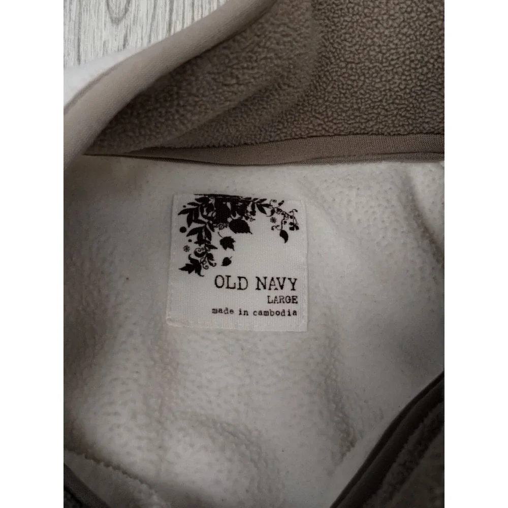 Old Navy Women Sweater Large Cream 1/4 Zip Long Sleeve Pullover‎ Casual